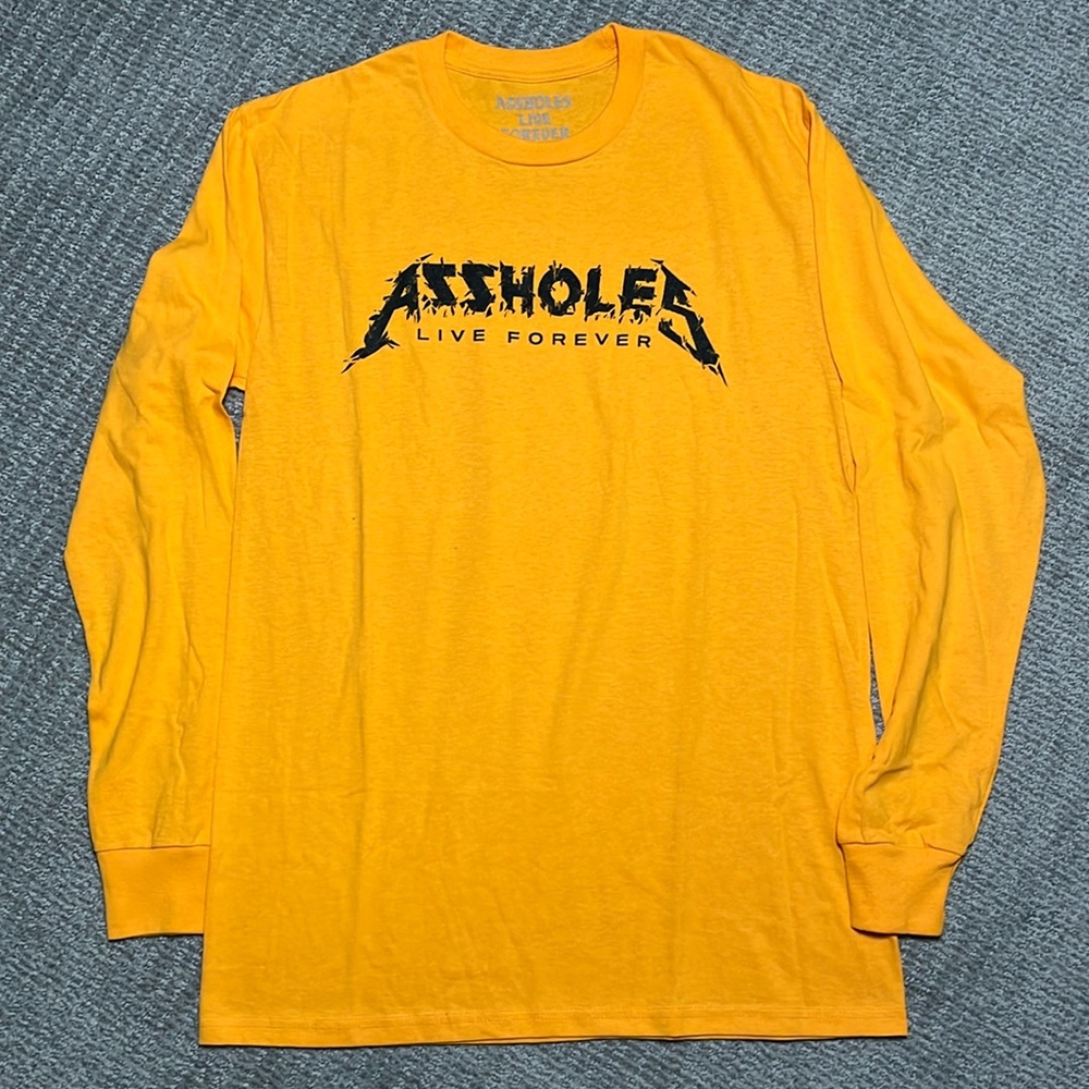 ASSHOLES LIVE FOREVER Long Sleeve Crew Neck T Shirt NWT